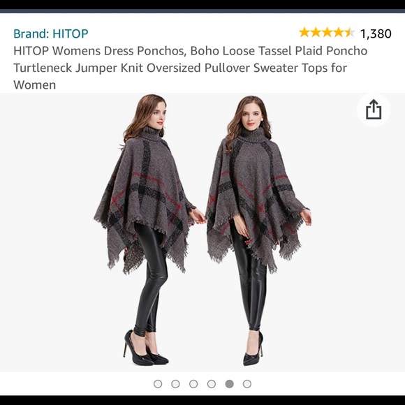 Cowl Neck Poncho - Picture 5 of 6